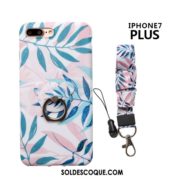 Coque iPhone 7 Plus Anneau Boucle Art Frais Bleu Soldes