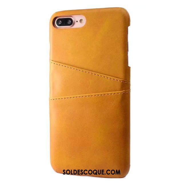 Coque iPhone 7 Plus Business Téléphone Portable Étui En Cuir Carte Jaune En Vente