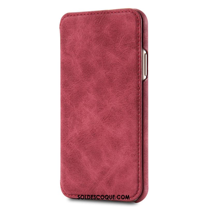 Coque iPhone 7 Plus Carte Noir Étui En Cuir Cuir Véritable Clamshell Pas Cher