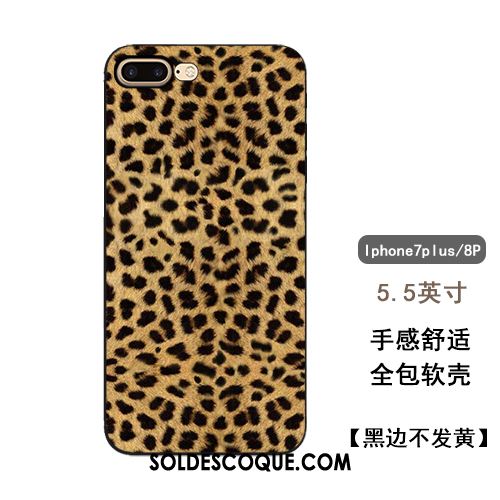 Coque iPhone 7 Plus Charmant Amoureux Ornements Suspendus Fluide Doux Léopard Pas Cher