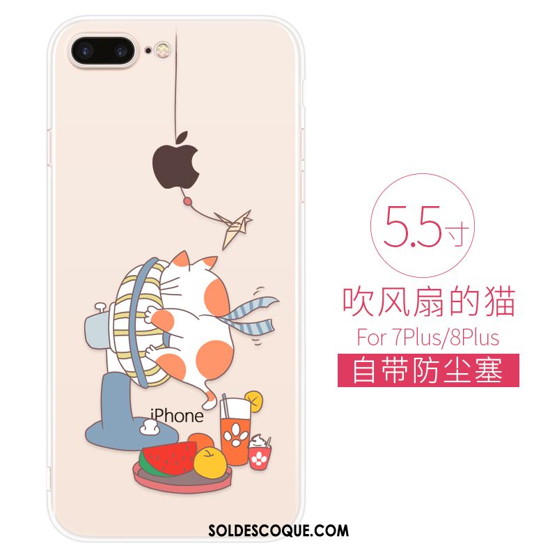 Coque iPhone 7 Plus Charmant Créatif Dessin Animé Transparent Très Mince Soldes