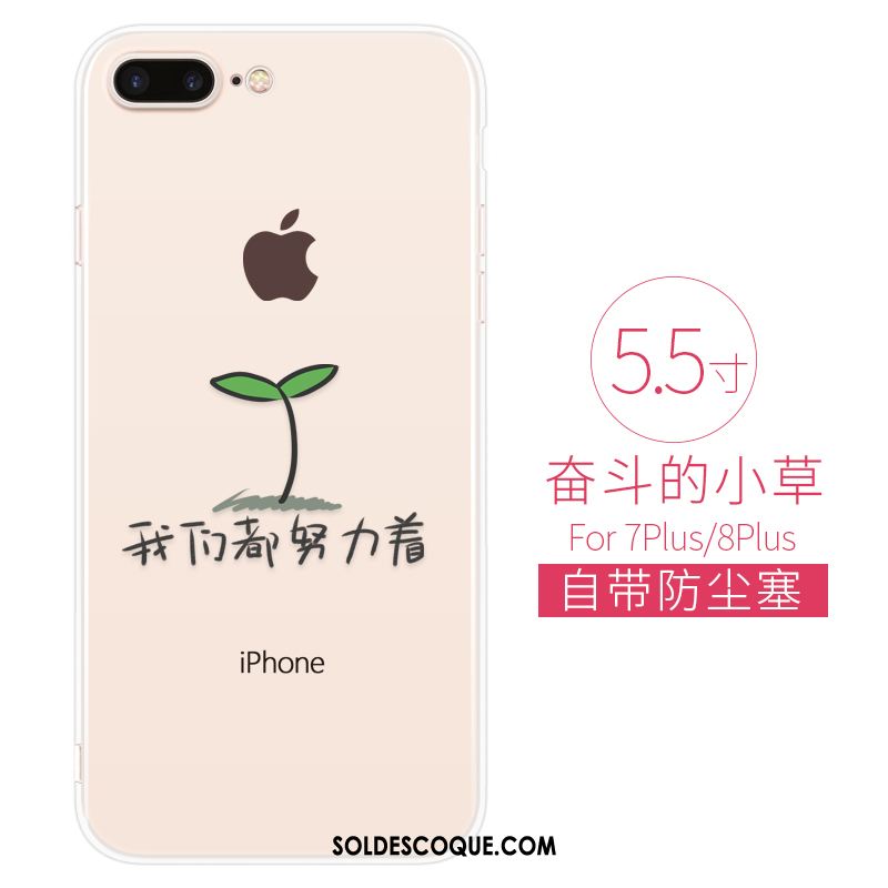 Coque iPhone 7 Plus Charmant Créatif Dessin Animé Transparent Très Mince Soldes