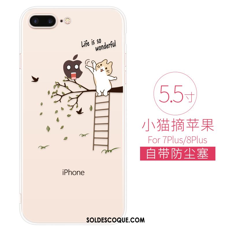 Coque iPhone 7 Plus Charmant Créatif Dessin Animé Transparent Très Mince Soldes