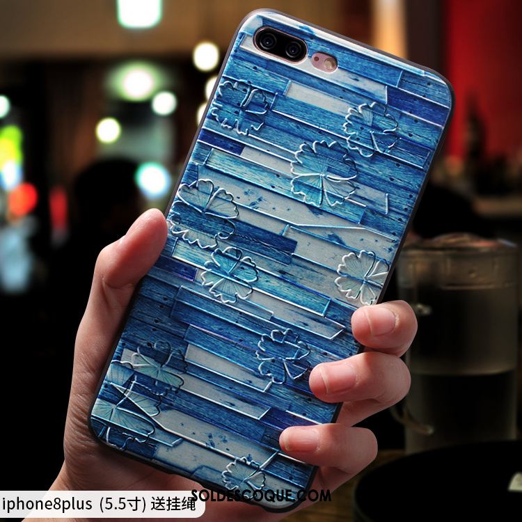 Coque iPhone 7 Plus Délavé En Daim Ornements Suspendus Étui Créatif Personnalité Soldes