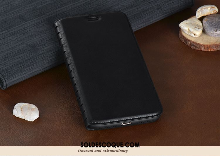 Coque iPhone 7 Plus Incassable Cuir Véritable Bleu Étui Tout Compris Soldes