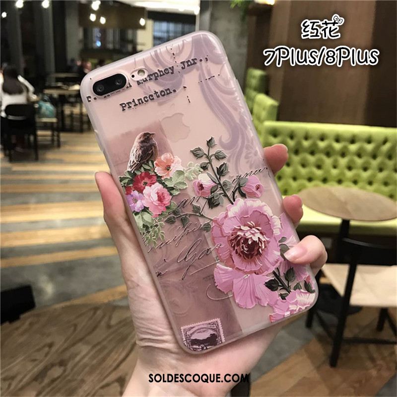 Coque iPhone 7 Plus Multicolore Étui Silicone Ornements Suspendus Délavé En Daim En Vente