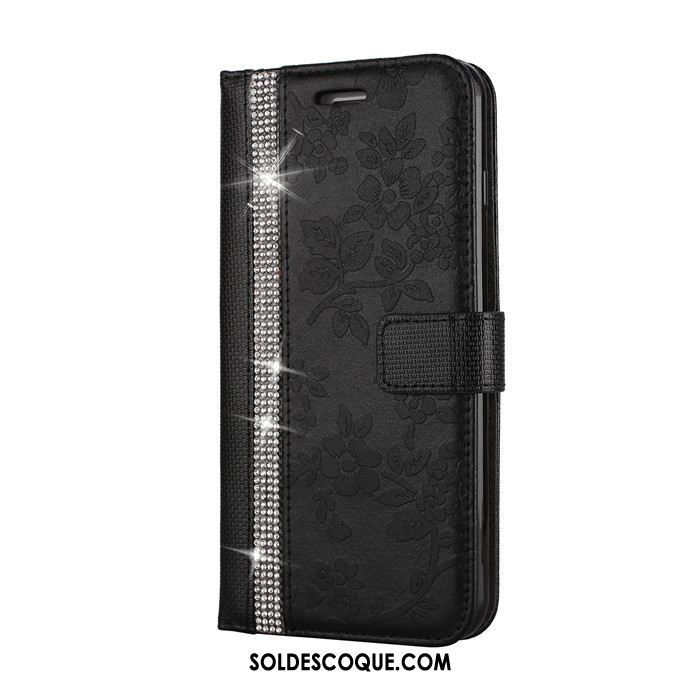 Coque iPhone 7 Plus Portefeuille Rouge Étui En Cuir Ornements Suspendus Fleurs France