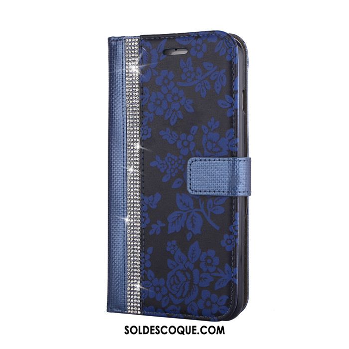 Coque iPhone 7 Plus Portefeuille Rouge Étui En Cuir Ornements Suspendus Fleurs France