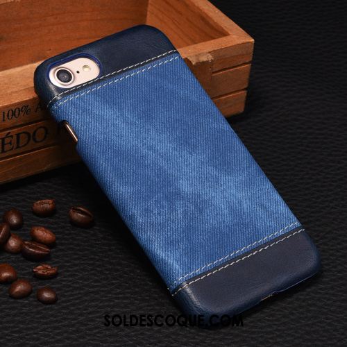 Coque iPhone 7 Plus Protection Cuir Véritable Incassable Très Mince Étui En Cuir Soldes