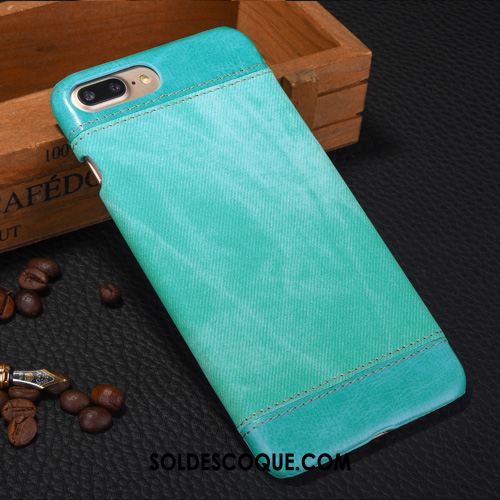 Coque iPhone 7 Plus Protection Cuir Véritable Incassable Très Mince Étui En Cuir Soldes