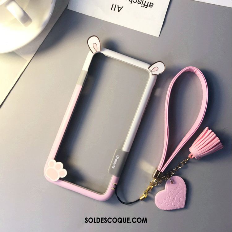 Coque iPhone 7 Plus Téléphone Portable Silicone Net Rouge Violet Des Oreilles De Lapin Pas Cher