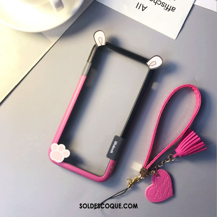 Coque iPhone 7 Plus Téléphone Portable Silicone Net Rouge Violet Des Oreilles De Lapin Pas Cher