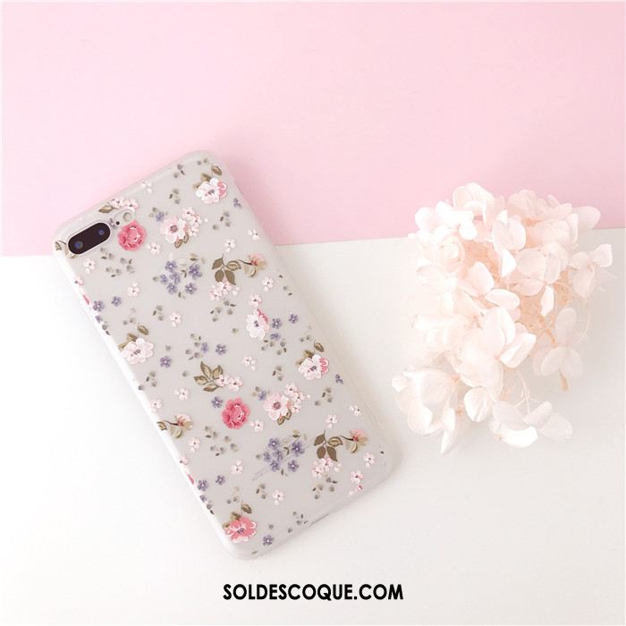 Coque iPhone 7 Plus Téléphone Portable Très Mince Rose Fluide Doux Petit Housse Pas Cher