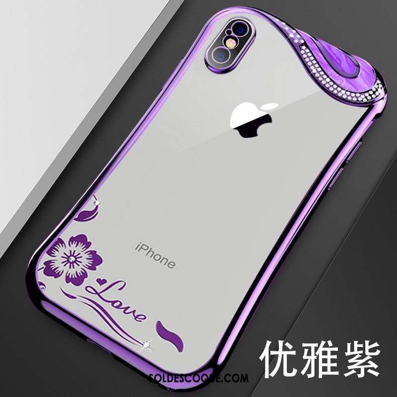 Coque iPhone 7 Plus Violet Incassable Silicone Téléphone Portable Transparent Housse En Ligne