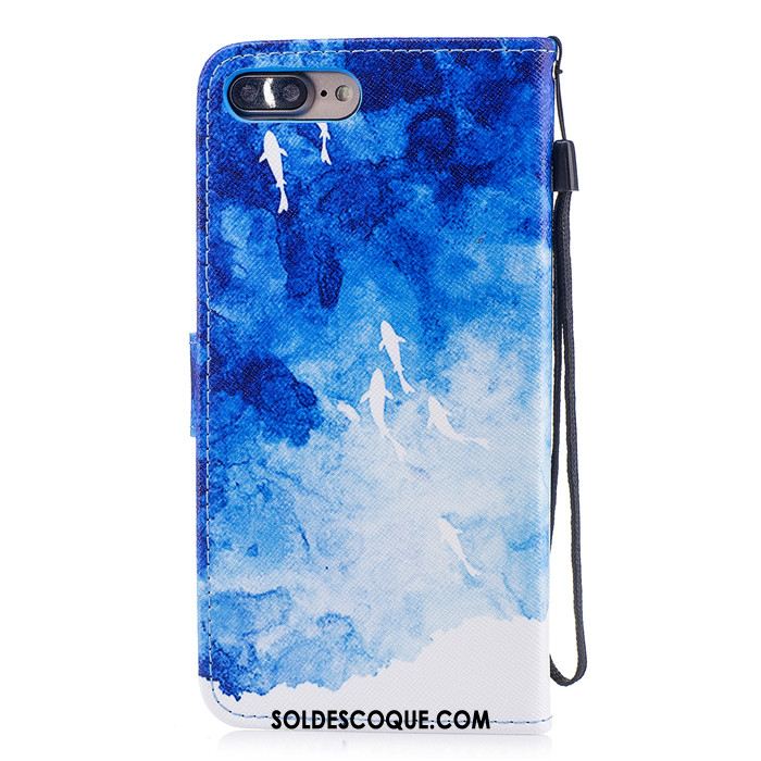 Coque iPhone 7 Plus Étui En Cuir Bleu Tout Compris Protection Nouveau En Vente