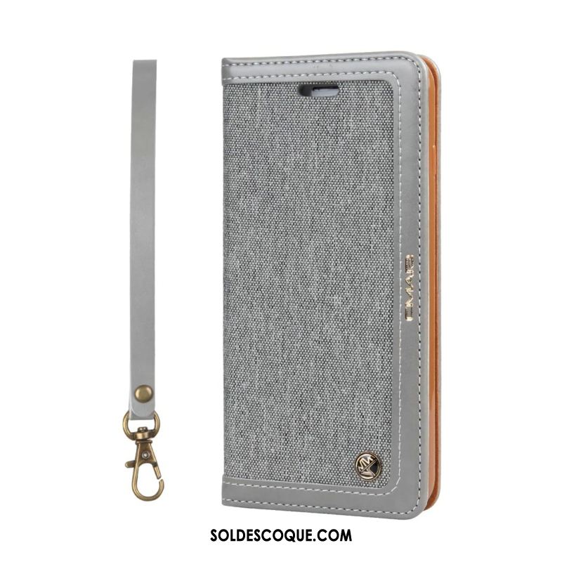 Coque iPhone 7 Plus Étui En Cuir Gris Ornements Suspendus Fluide Doux Protection En Ligne