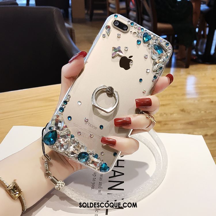 Coque iPhone 7 Plus Étui Luxe Strass Cou Suspendu Téléphone Portable Pas Cher