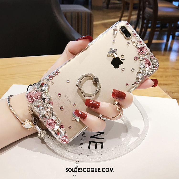 Coque iPhone 7 Plus Étui Luxe Strass Cou Suspendu Téléphone Portable Pas Cher