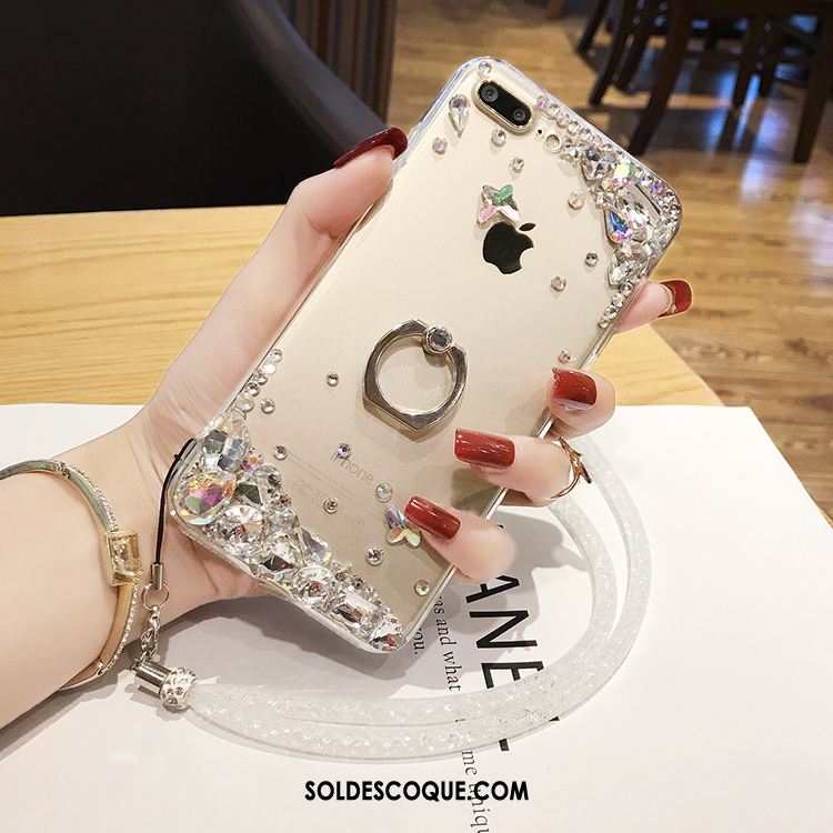 Coque iPhone 7 Plus Étui Luxe Strass Cou Suspendu Téléphone Portable Pas Cher