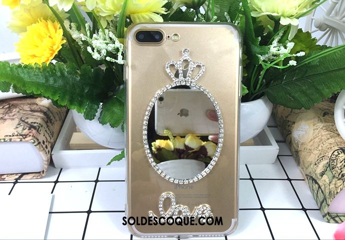 Coque iPhone 7 Plus Étui Téléphone Portable Perle Papillon Argent En Vente