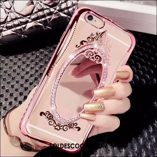 Coque iPhone 7 Silicone Fluide Doux Très Mince Or Rose Miroir Pas Cher