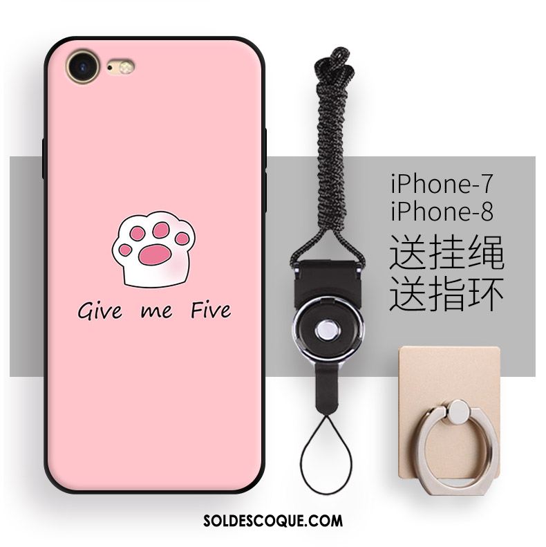 Coque iPhone 7 Tempérer Protection Fluide Doux Rose Étui Soldes