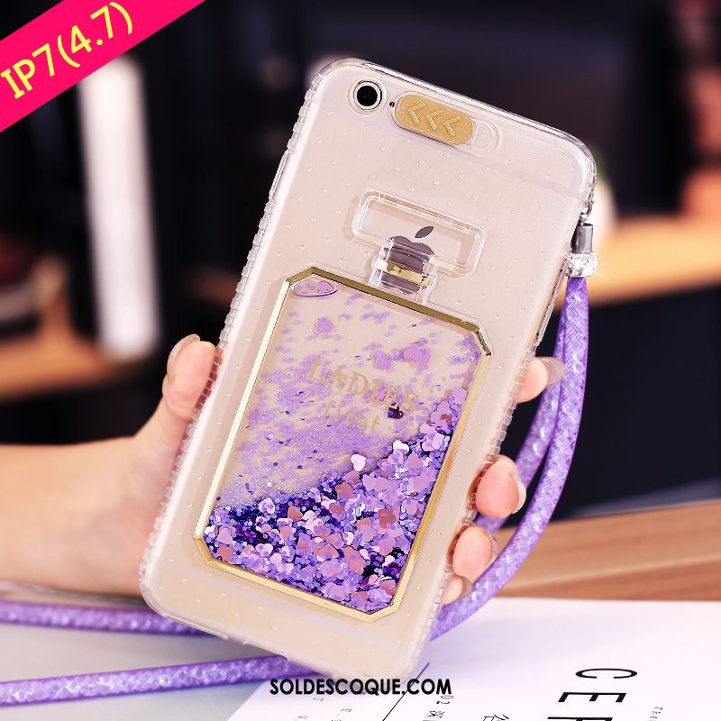Coque iPhone 7 Tendance Protection Violet Transparent Quicksand Housse Pas Cher