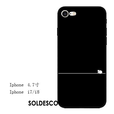 Coque iPhone 7 Tout Compris Gaufrage Fluide Doux Tendance Noir Pas Cher