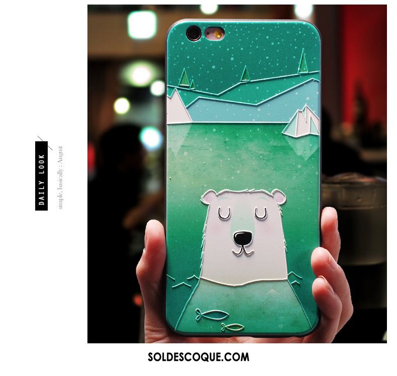 Coque iPhone 8 Charmant Téléphone Portable Vert Dessin Animé Silicone En Ligne