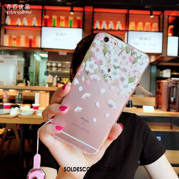 Coque iPhone 8 Délavé En Daim Transparent Frais Téléphone Portable Silicone Soldes