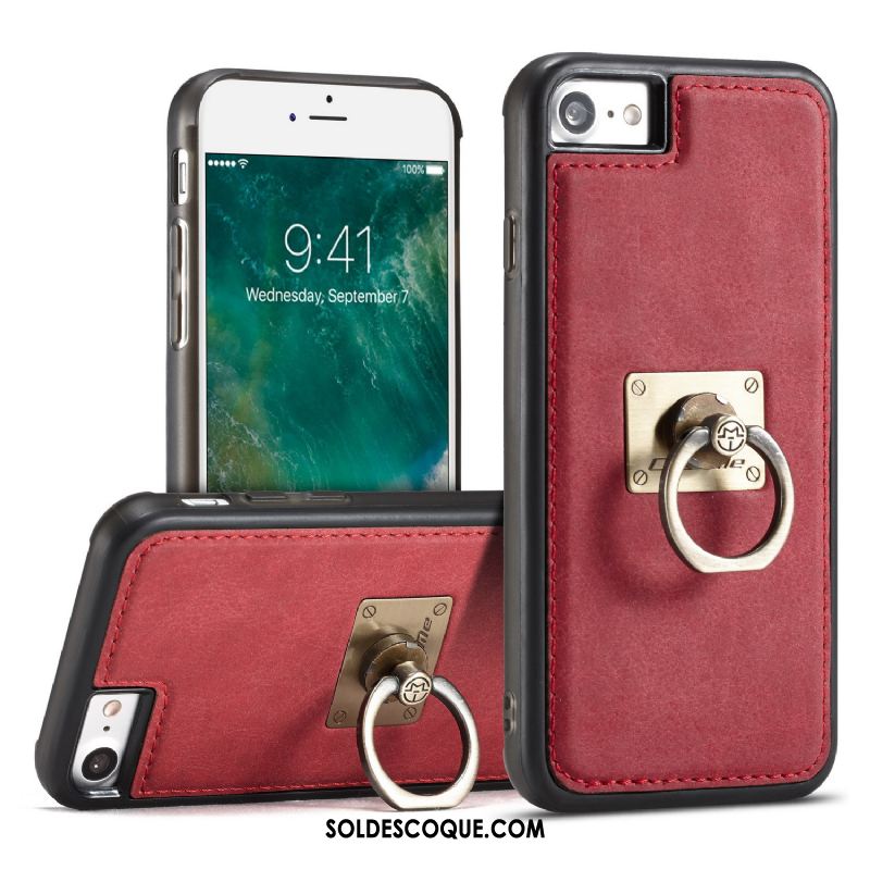 Coque iPhone 8 Marron Cuir Véritable Protection Étui En Cuir À Bord En Vente