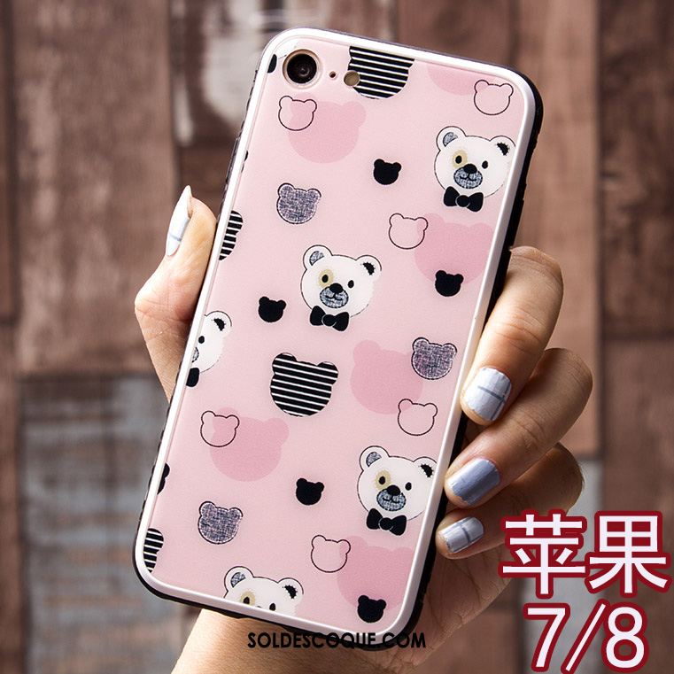 Coque iPhone 8 Mignonne Verre Trempé Nouveau Ornements Suspendus Incassable Pas Cher