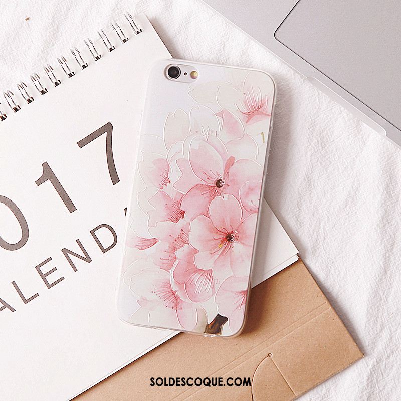 Coque iPhone 8 Ornements Suspendus Rose Étui Fluide Doux Gaufrage En Vente