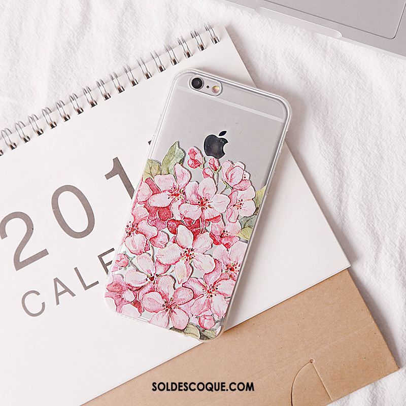 Coque iPhone 8 Ornements Suspendus Rose Étui Fluide Doux Gaufrage En Vente