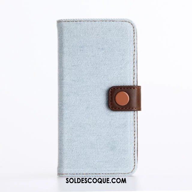 Coque iPhone 8 Plus Bleu Téléphone Portable Étui En Cuir Carte Protection En Vente