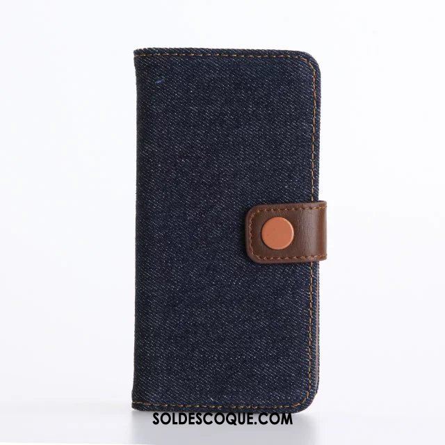 Coque iPhone 8 Plus Bleu Téléphone Portable Étui En Cuir Carte Protection En Vente