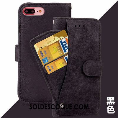 Coque iPhone 8 Plus Carte Téléphone Portable Bleu Protection Étui En Cuir Housse En Ligne