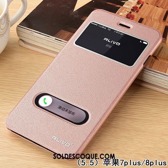 Coque iPhone 8 Plus Clamshell Téléphone Portable Personnalité Étui En Cuir Nouveau En Ligne