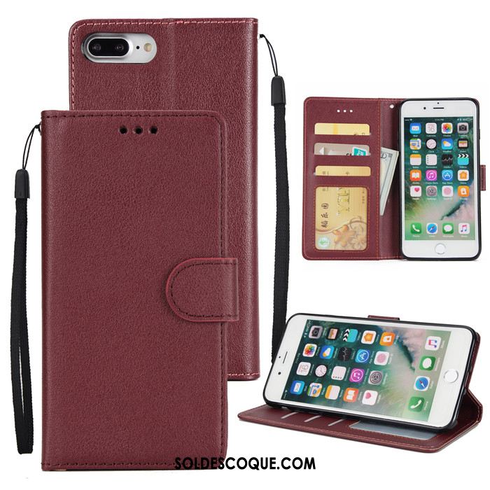 Coque iPhone 8 Plus Clamshell Étui En Cuir Protection Tendance Nouveau En Ligne