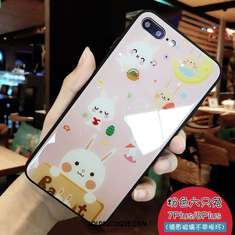 Coque iPhone 8 Plus Nouveau Dessin Animé Créatif Verre Bleu Soldes