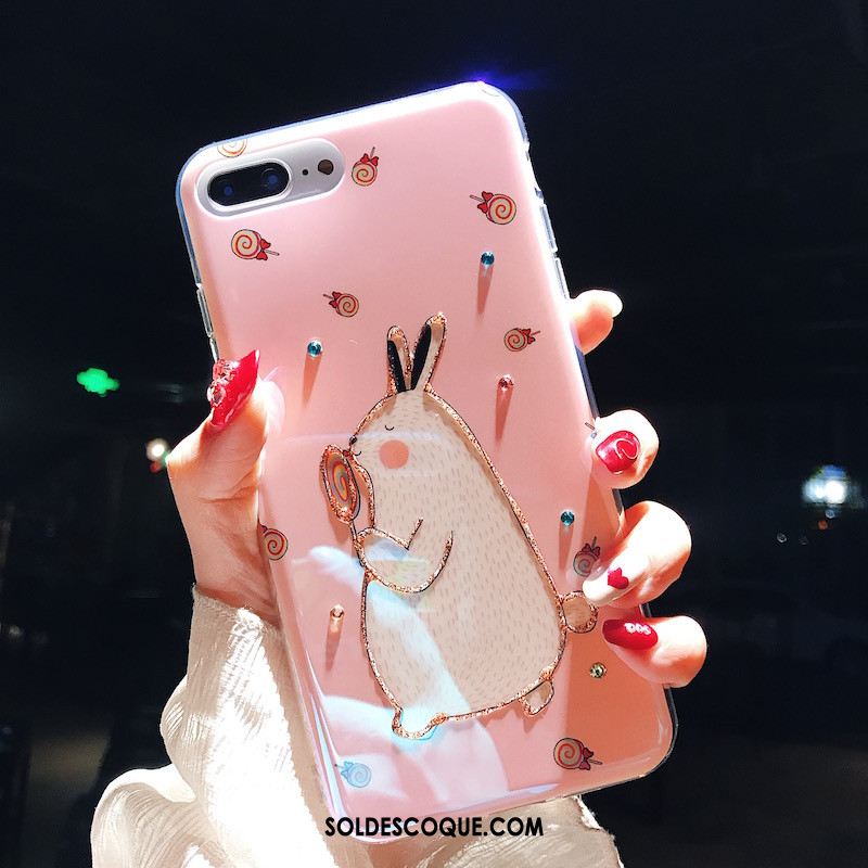 Coque iPhone 8 Plus Rose Incassable Téléphone Portable Dessin Animé Fluide Doux France