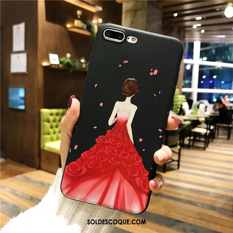 Coque iPhone 8 Plus Rouge Tout Compris Net Rouge Cou Suspendu Incassable En Ligne