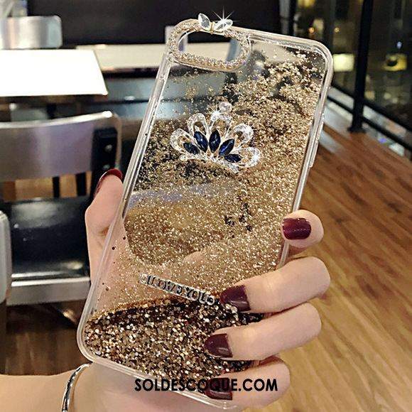 Coque iPhone 8 Plus Silicone Transparent Strass Téléphone Portable Quicksand Pas Cher