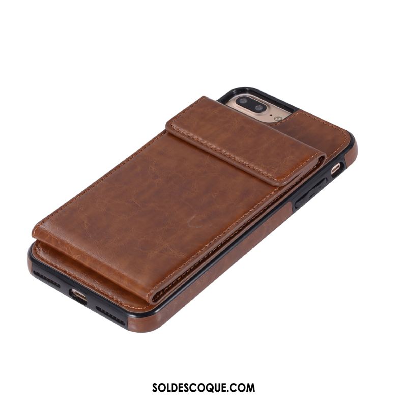 Coque iPhone 8 Plus Tendance Étui Incassable Étui En Cuir Portefeuille Housse Soldes