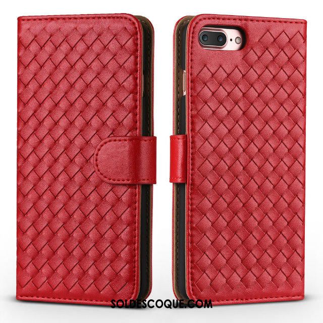 Coque iPhone 8 Plus Tissage Étui Protection Rouge Incassable En Ligne