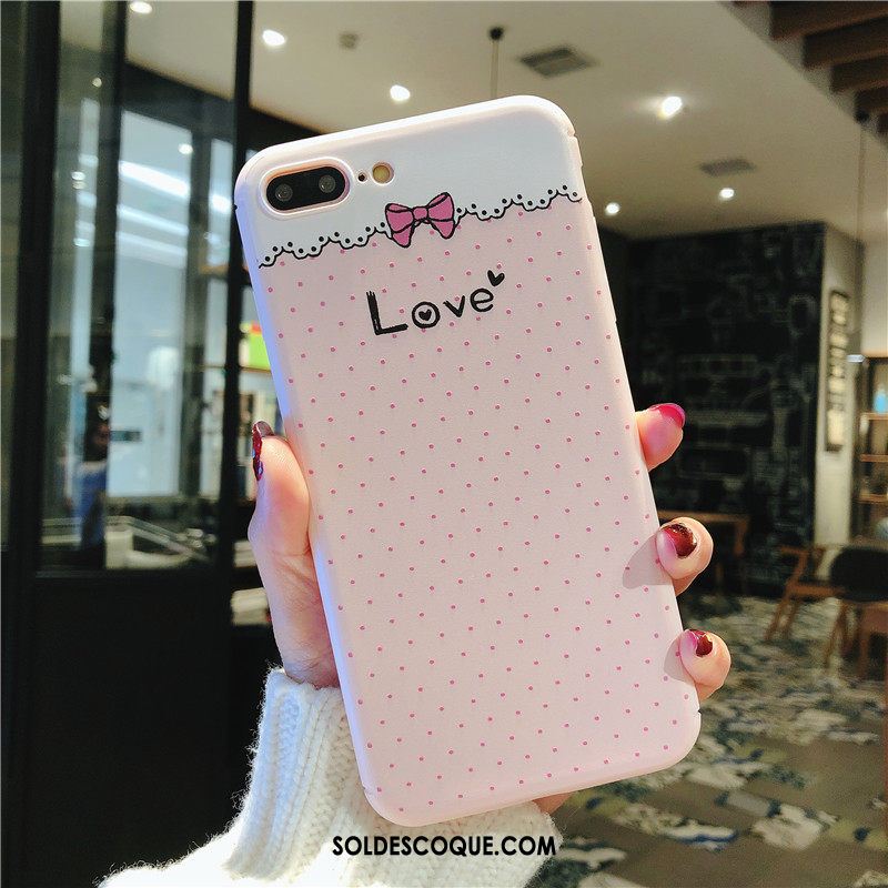 Coque iPhone 8 Plus Étui Dessin Animé Personnalité Créatif Rose Soldes