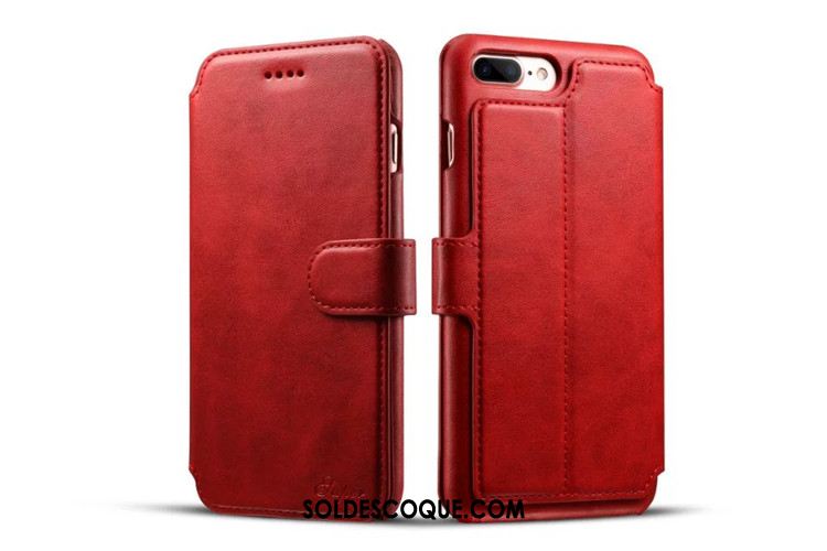 Coque iPhone 8 Plus Étui En Cuir Cuir Véritable Téléphone Portable Carte Protection En Ligne