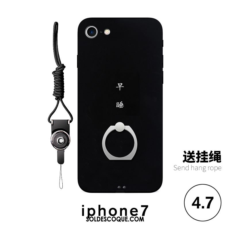 Coque iPhone 8 Simple Téléphone Portable Noir Incassable Ornements Suspendus Pas Cher