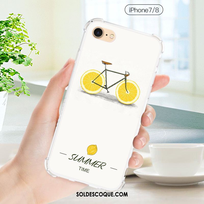 Coque iPhone 8 Tout Compris Jaune Ornements Suspendus Nouveau Créatif Housse En Ligne