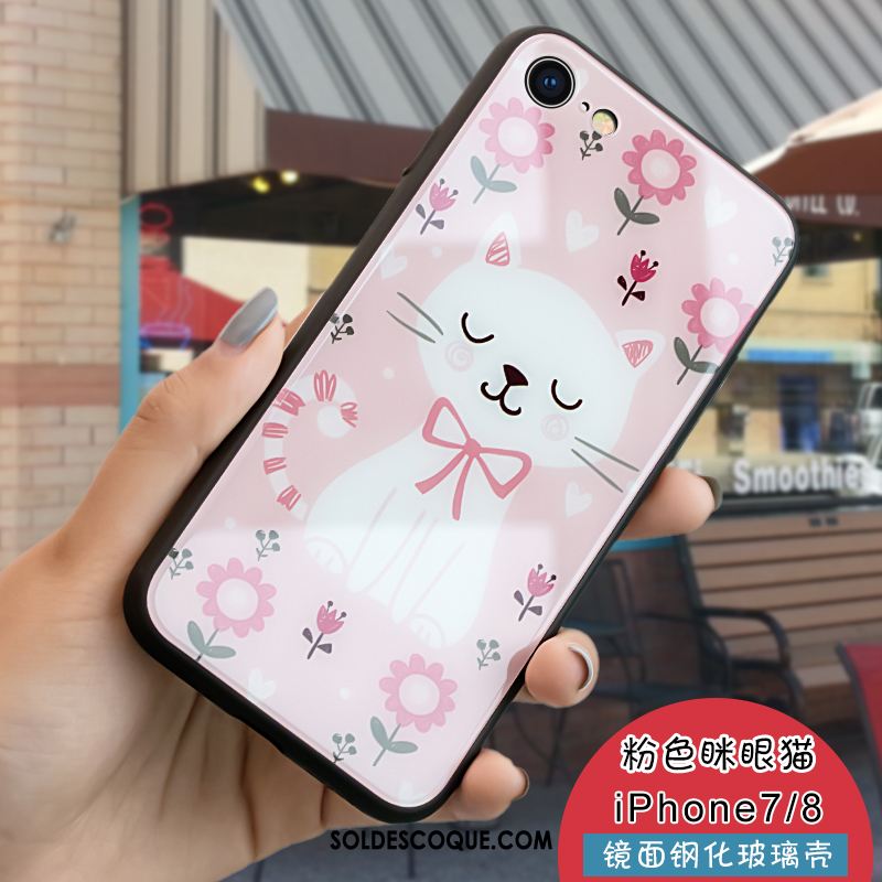 Coque iPhone 8 Téléphone Portable Marque De Tendance Dessin Animé Vert Chat France